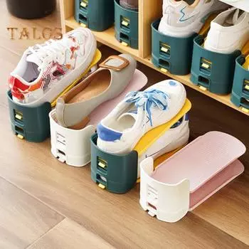 Полка для обуви, 2 шт., 3-позиционная регулируемая полка для хранения, устойчивая к падению, многоразовая нескользящая полка для хранения обуви, использование в общежитии