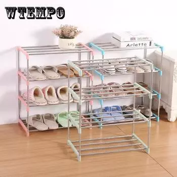 Полка для обуви из нержавеющей стали, 4-угольная опора, полка для обуви, хозяйственные товары с утолщенными соединительными фитингами для труб розовый