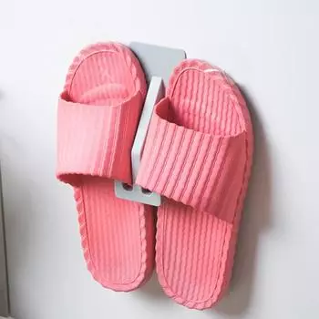 Полка для обуви Креативная влагостойкая простая в установке полка для тапочек Самоклеящаяся настенная стойка для обуви Подвесная стойка Крючок для хранения Хозяйственные принадлежности бежевый