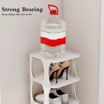 Полка для обуви Минималистичная, штабелируемая, удобная, с нижней пластиной, простая в установке, экономит место, устойчивая, многослойная, органайзер для обуви, товары для дома Triple Layer белый
