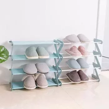 Полка для обуви, прочная, экономящая место, 4-слойная полка для хранения обуви из АБС-пластика для семьи