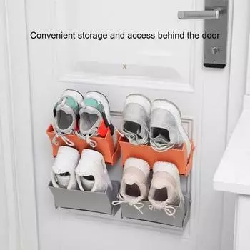 Полка для обуви Складная бесшовная настенная полка для обуви из полипропилена Аксессуары для ванной комнаты серый