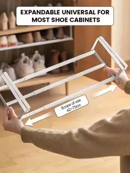 Полка для обуви Выдвижной шкаф для обуви Многоуровневые держатели для перегородок Подвесная корзина Для домашнего ухода Стеллаж для хранения Портативный Компактный чёрный