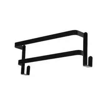 Полка для полотенец, подвесная на дверь шкафа, штанга, высокая грузоподъемность, 2-ярусная конструкция, простая установка, вешалка для полотенец на дверь ванной комнаты чёрный