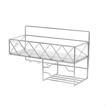 Полка для специй настенная кухонная стойка для хранения, Душ для домашнего умывальника, туалета чёрный