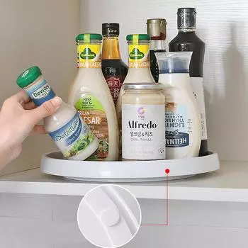 Полка для специй, стеллаж для хранения приправ, круглая полка, настольный органайзер, стеллаж для кладовой, поворотный стол, кухонный лоток для хранения, вращающийся органайзер, 2 уровня Small
