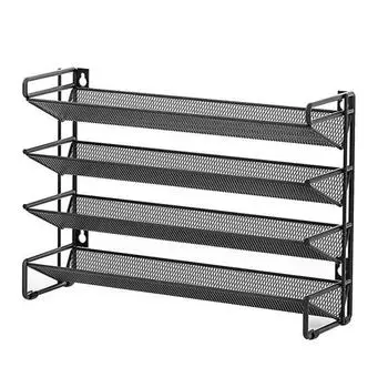Полка для специй Yousheng, прочная, несущая, большая емкость, прочная конструкция, кухонный стеллаж для хранения, органайзер, держатель для приправ чёрный