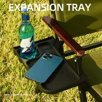 Полка для стула для кемпинга с подстаканником, двухъярусная кровать, прикроватная тумбочка, органайзер для закусок, кресло с откидной спинкой, боковой поднос, аксессуары для кемпинга хаки