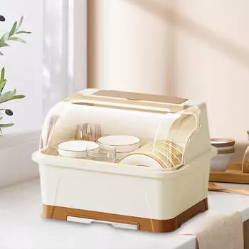 Полка для сушки посуды, сливная чаша и съемные столовые приборы с крышкой, органайзер для посуды M