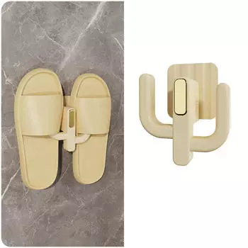 Полка для тапочек Самоклеящийся Простой крючок для ванной комнаты Стойка для слива воды в туалете Настенная подставка Крючок для хранения в спальне Сушилка для обуви None жёлтый