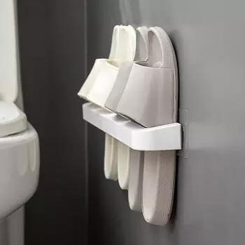 Полка для тапочек в ванной комнате, настенное крепление без дырокола, вешалка для обуви, полка для хранения полотенец, экономящая место, полки, аксессуары для ванной комнаты S