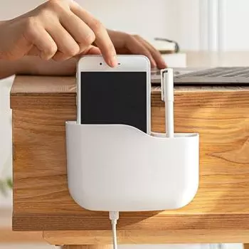 Полка для телефона. Простая в установке. Износостойкая полка для удаленного хранения без перфорации для всей семьи. белый