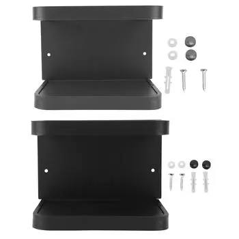 Полка для туалетной бумаги Настенный нержавеющий алюминиевый держатель рулона туалетной бумаги Простое место для установки Black