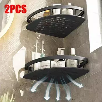 Полка для ванной без гвоздей Полка для душа Алюминиевая полка для шампуня Хранение душевых принадлежностей Аксессуары для ванной Полки для ванной