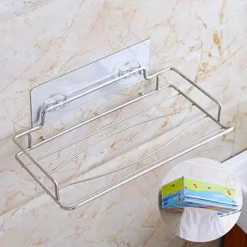 Полка для ванной комнаты, аксессуары для хранения, туалет, кухня, держатель для рулонной бумаги, многократно моющиеся крючки, серебро, 1 шт., стеллаж для хранения, ювелирные изделия высокого качества 01