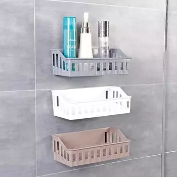 Полка для ванной комнаты без отверстий белый