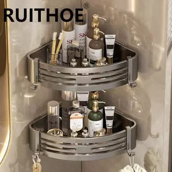 Полка для ванной комнаты для душа, настенный держатель для бутылочек с шампунем, угловая полка для душа, аксессуары для ванной комнаты без проколов