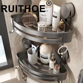 Полка для ванной комнаты для душа, настенный держатель для бутылочек с шампунем, угловая полка для душа, аксессуары для ванной комнаты без проколов