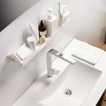 Полка для ванной комнаты, наклейки без следов, простая установка, стеллаж для хранения, настенный декор для дома