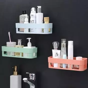 Полка для ванной комнаты Органайзер для туалета Клей для шампуня Гель Корзина для хранения Украшения Уголок для ванной комнаты Полка для душа Аксессуары
