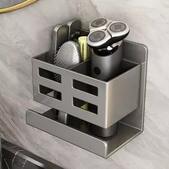 Полка для ванной комнаты, расческа, бритва, алюминиевая полка для хранения, держатель для шампуня, полки для душа, настенная стойка для хранения зубной щетки без отверстий, контейнер для зубной пасты