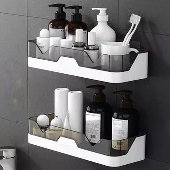 Полка для ванной комнаты, туалет, держатель для шампуня, полки для душа, настенное крепление, кухонная корзина для хранения, косметическая полка, домашний органайзер, аксессуары для ванной чёрный