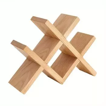 Полка для вина из бревен в Европе, 1/2 шт., креативная настольная стойка для винных бутылок из цельного дерева, украшение гостиной, трехслойная деревянная витрина SMJJ-1PC