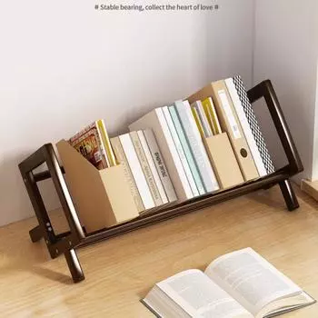 Полка из бамбукового дерева, настольная, небольшая книжная полка, простая вертикальная стойка для хранения, офисные, домашние, для детей, студентов