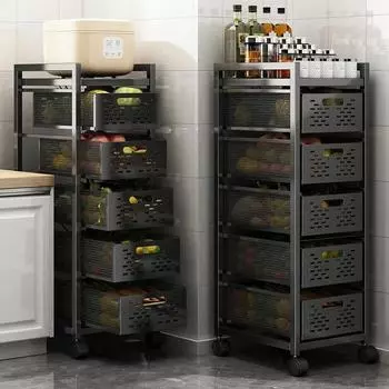 Полка может выдвигаться шкаф для овощей корзина для приправ тип ящика от пола до потолка многоуровневое щелевое хранение кухонное хранение