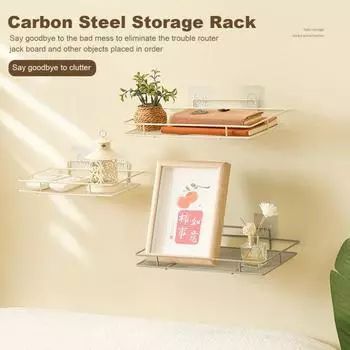 Полка-органайзер для маршрутизатора, настенная полая полая стойка без сверления, прочная несущая стойка для хранения товаров для дома S