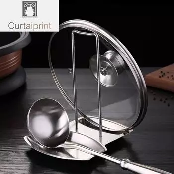 Полка с крышкой для кастрюли из нержавеющей стали, кухонный органайзер, полка для крышки сковороды, подставка для хранения ложек для супа, держатель для посуды, кухонные аксессуары