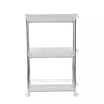 Полка-зазор для ванной комнаты, Прозрачная многослойная стойка для хранения косметики для ванной комнаты, Органайзер для ванной комнаты 4