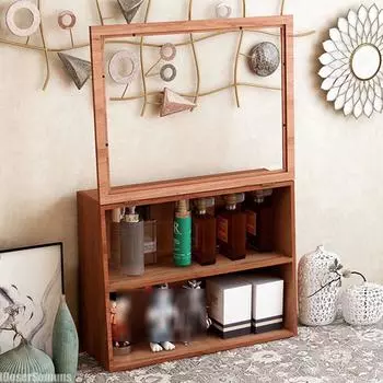 Полки для хранения чайного сервиза, ретро-настольная пылезащитная шкатулка для косметики, многофункциональная подставка для хранения всякой всячины коричневый