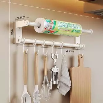 Полки для кухонных принадлежностей из нержавеющей стали, держатель для ложек, настенная полка для кухонных полотенец, держатель для рулонов многоцелевых пленок, крючки