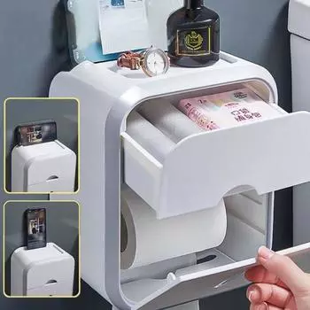 Полки для ванной комнаты Коробка для салфеток Настенная водонепроницаемая коробка для хранения туалетной бумаги Полки для ванной комнаты Полка для душа Полка для хранения