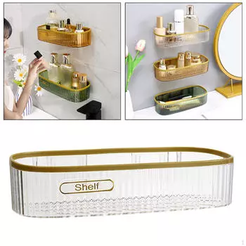 Полки для ванной комнаты, подвесной прозрачный органайзер для душа со сливным отверстием, аксессуары, янтарный темно-зеленого