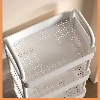 Полки на тележке Кухня Бытовая напольная Спальня Полка для закусок Мобильная ванная комната Ванная комната Хранение Полка для хранения Кухня Хранение чёрный