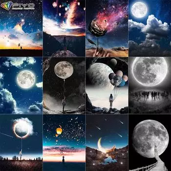 Полная 5D Алмазная картина Diy Moon Art 5D Алмазная картина Full Round 20X30CM