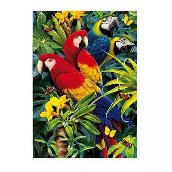 Полная 5D алмазная живопись животное птица Алмазная вышивка горный хрусталь четыре попугая мозаика вышивка крестом Diy Craft украшение дома 30X40cm