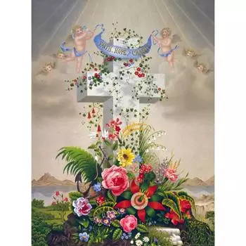 Полная 5D Diy Алмазная Картина Крест и Цветочная Вышивка Крестом Домашний Декор Ручной Работы Подарок 25x30cm