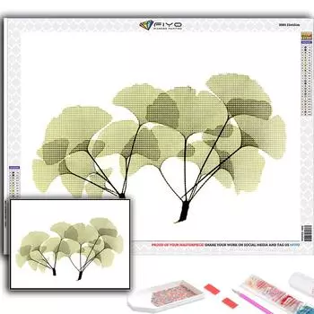 Полная 5D Diy Алмазная картина Листья гинкго 5D Алмазная картина Full Round 20X30CM