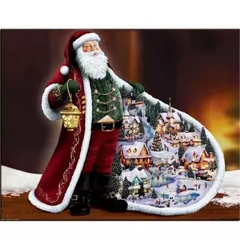 Полная 5D Diy Алмазная Картина Мешок Санты Вышивка Крестом Домашний Декор Подарок Ручной Работы 25x30cm