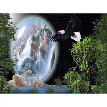 Полная 5D Diy Алмазная Картина Мультфильм Животное Пейзаж Вышивка Крестом Домашний Декор Ручной Работы 25x30cm