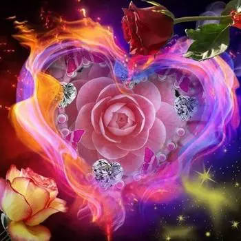 Полная 5D Diy Алмазная Картина Мультфильм Забота Цветок Вышивка Крестом Домашний Декор Ручной Работы Подарок 25x25cm