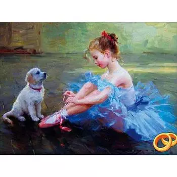 Полная 5D Diy Алмазная Картина Мультфильм Девочка и Собака Вышивка Крестом Домашний Декор Ручной Работы Подарок 25x30cm