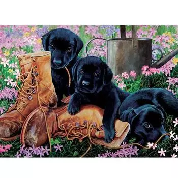 Полная 5D Diy Алмазная Картина Мультфильм Животное Собака Алмазная Вышивка Крестом Домашний Декор Ручной Работы Подарок 20x30cm