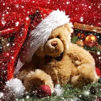 Полная 5D Diy Алмазная Картина Мультфильм Рождественский Медведь Вышивка Крестом Домашний Декор Ручной Работы Подарок 30x30cm