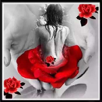 Полная 5D Diy Алмазная Картина Мультфильм Женщина Цветок Вышивка Крестом Домашний Декор Ручной Работы Подарок 25x25cm