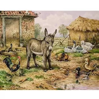 Полная 5D Diy Алмазная Картина Мультфильм Животные Алмазная Вышивка Крестом Домашний Декор Ручной Работы 20x30cm