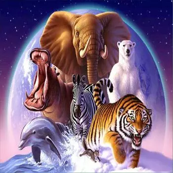 Полная 5D Diy Алмазная Картина Мультфильм Животное Вечеринка Вышивка Крестом Домашний Декор Ручной Работы Подарок 25x25cm